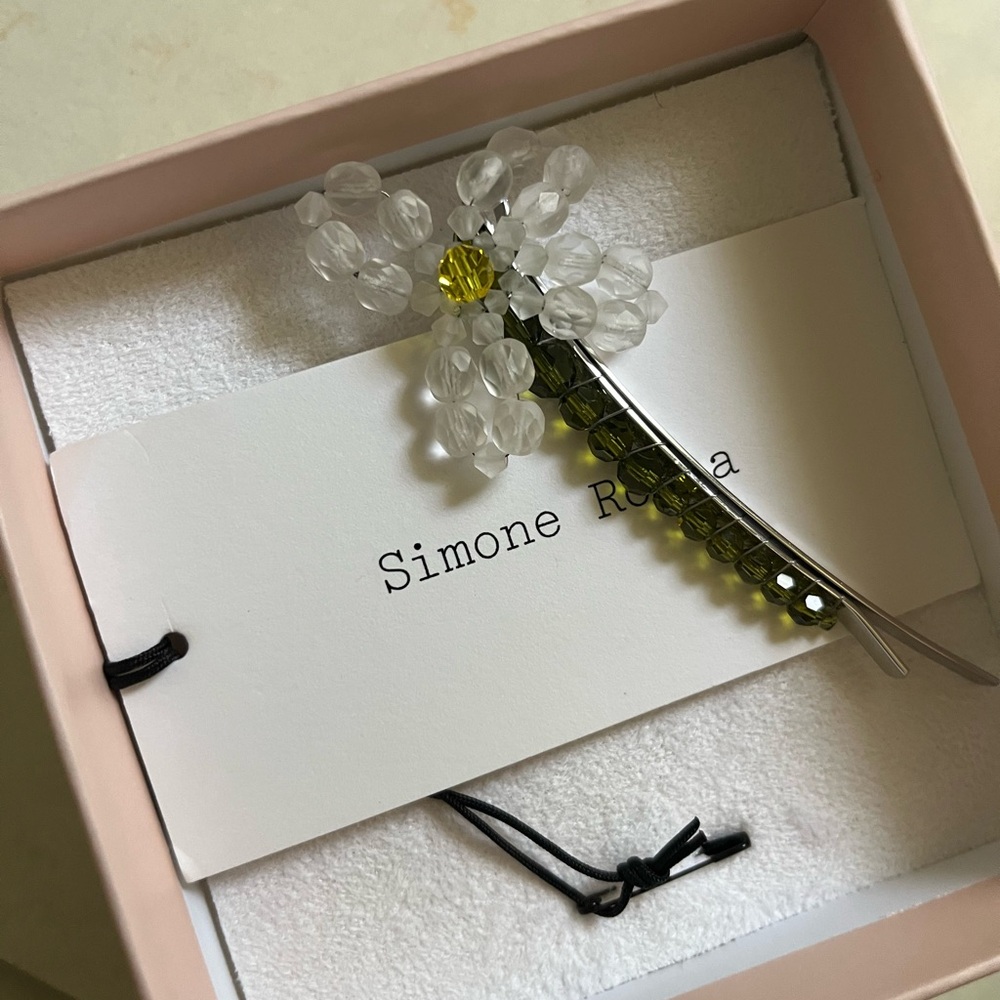 Simone Rocha Flower Hairpin White